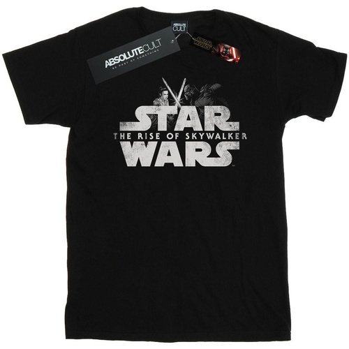 Abbigliamento Bambina T-shirts a maniche lunghe Star Wars: The Rise Of Skywalker Rey And Kylo Battle Nero