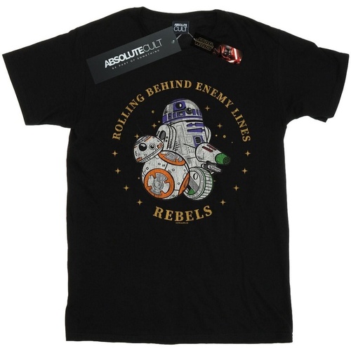 Abbigliamento Bambina T-shirts a maniche lunghe Star Wars: The Rise Of Skywalker Star Wars The Rise Of Skywalker Rolling Behind Enemy Lines Nero