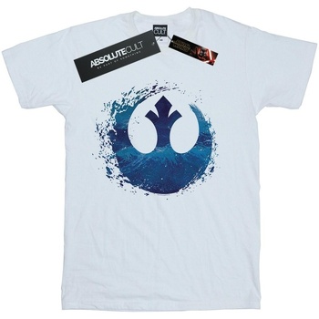 Abbigliamento Bambina T-shirts a maniche lunghe Star Wars: The Rise Of Skywalker Resistance Symbol Wave Bianco