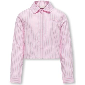 Abbigliamento Bambina Camicie maniche lunghe Only 15317151 KOGHOLLY MICHELLE STRIPE SHORT-BEGONIA PINK Rosa