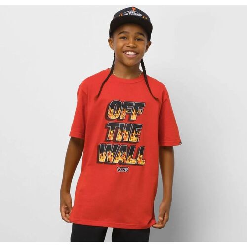 Abbigliamento Bambino T-shirt & Polo Vans VN0000R86UA1001-RED Rosso