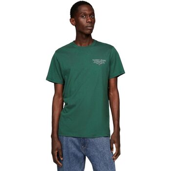Abbigliamento Uomo T-shirt maniche corte Tommy Jeans TJM SLIM ESSTNL GRAPHIC TEE EXT Verde