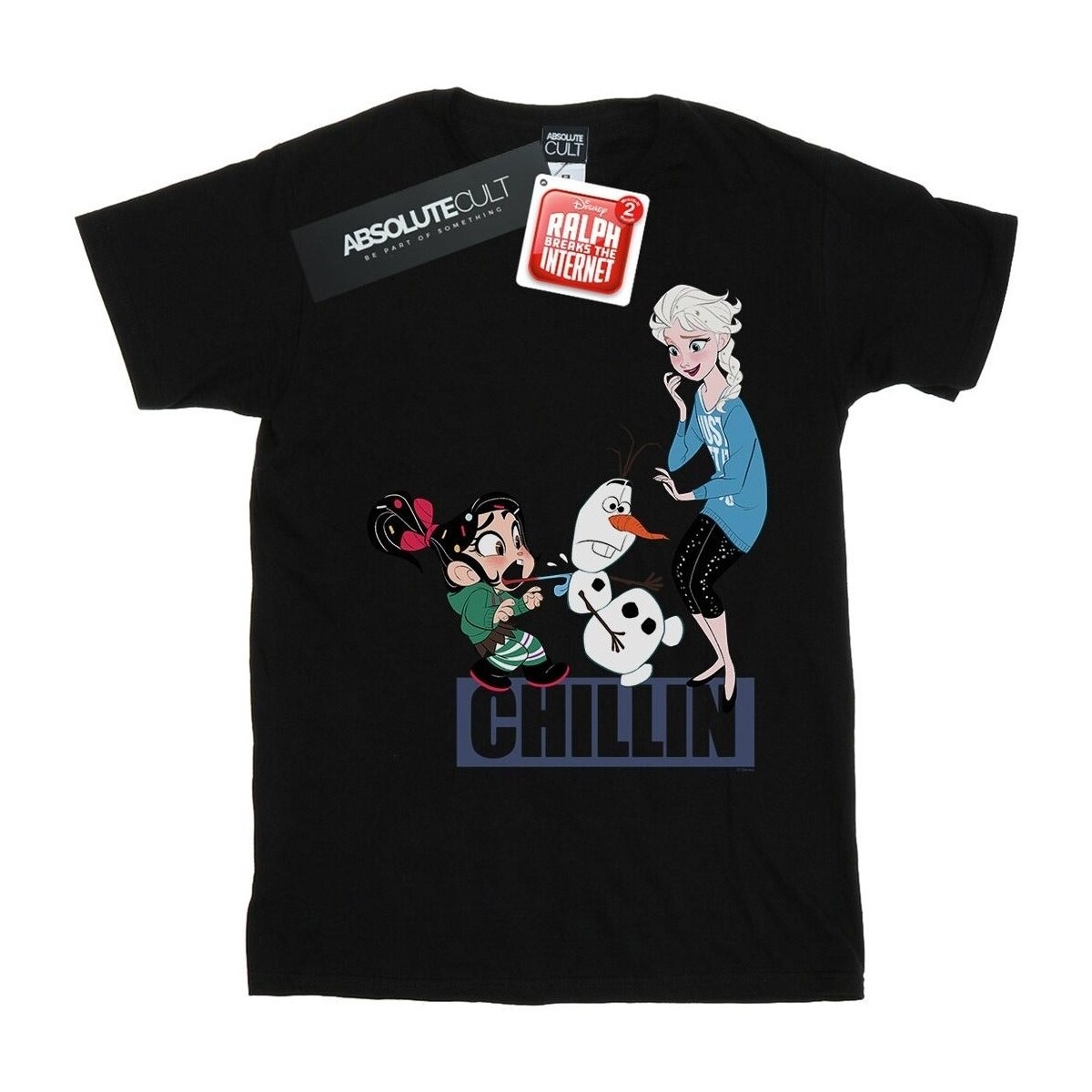 Abbigliamento Uomo T-shirts a maniche lunghe Disney Wreck It Ralph Elsa And Vanellope Nero