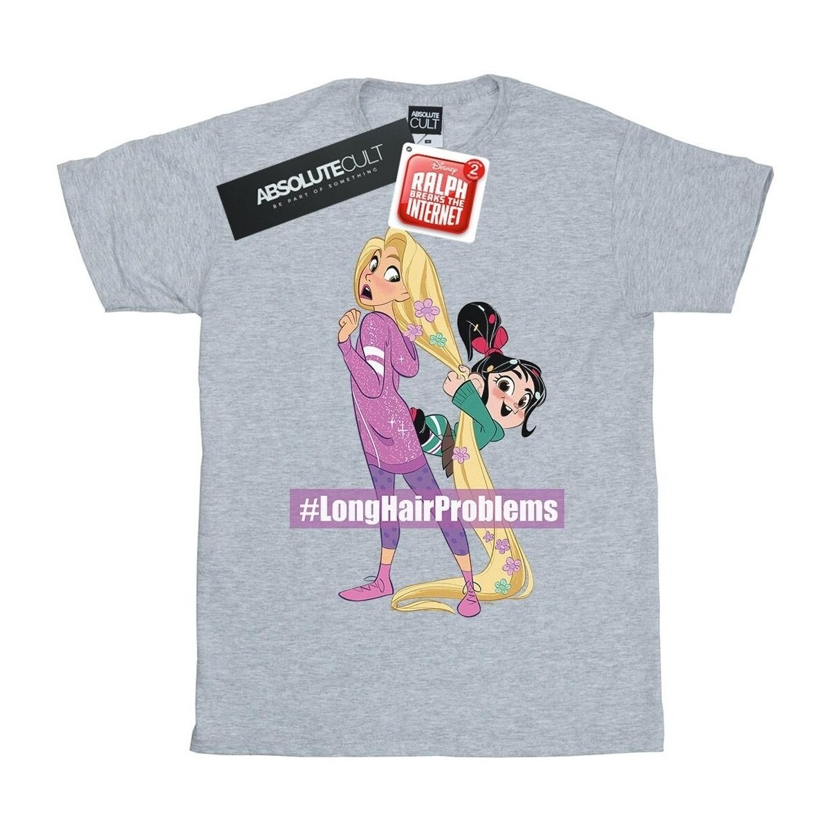 Abbigliamento Uomo T-shirts a maniche lunghe Disney Wreck It Ralph Rapunzel And Vanellope Grigio