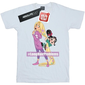 Abbigliamento Uomo T-shirts a maniche lunghe Disney Wreck It Ralph Rapunzel And Vanellope Bianco