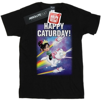 Abbigliamento Uomo T-shirts a maniche lunghe Disney Wreck It Ralph Happy Caturday Nero