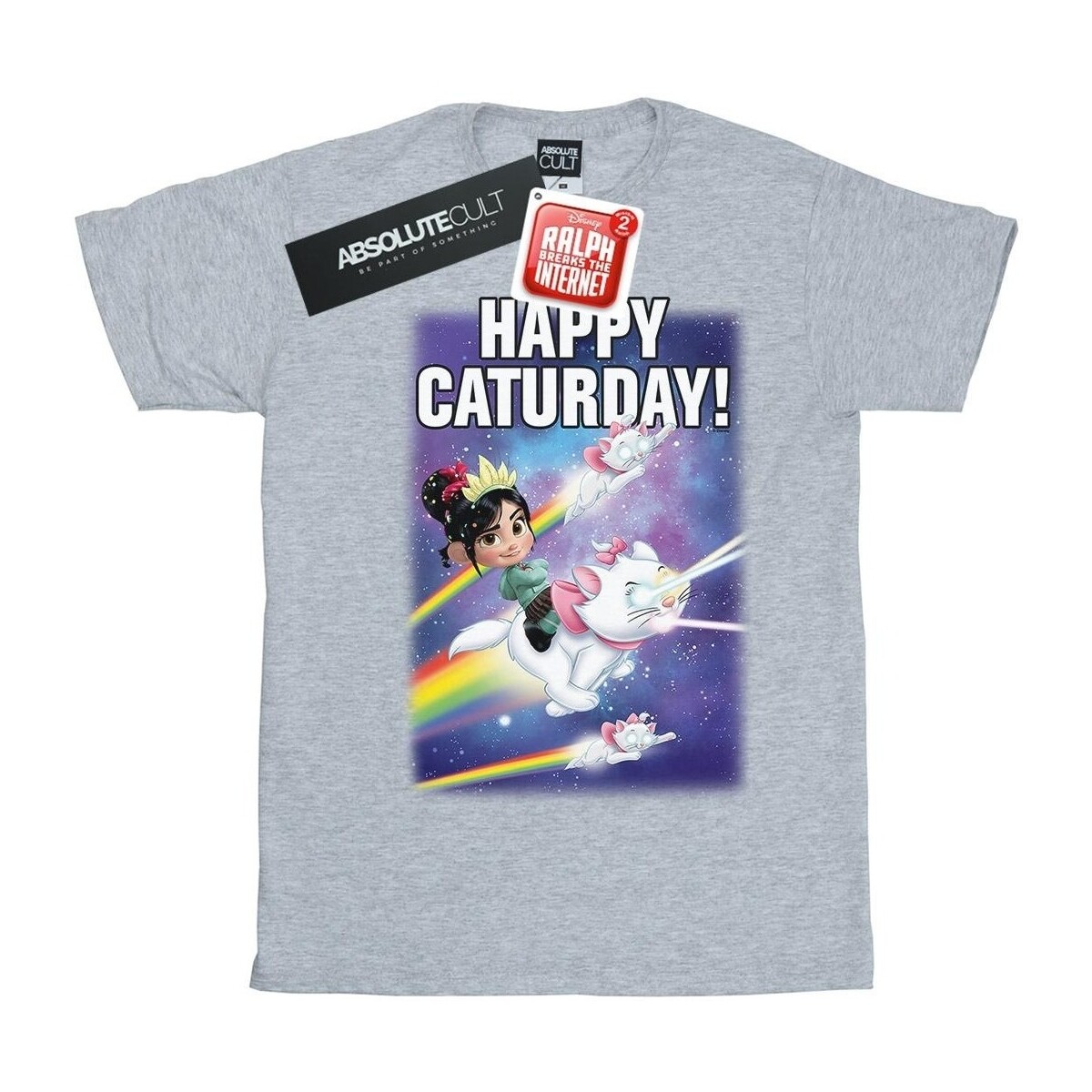 Abbigliamento Uomo T-shirts a maniche lunghe Disney Wreck It Ralph Happy Caturday Grigio