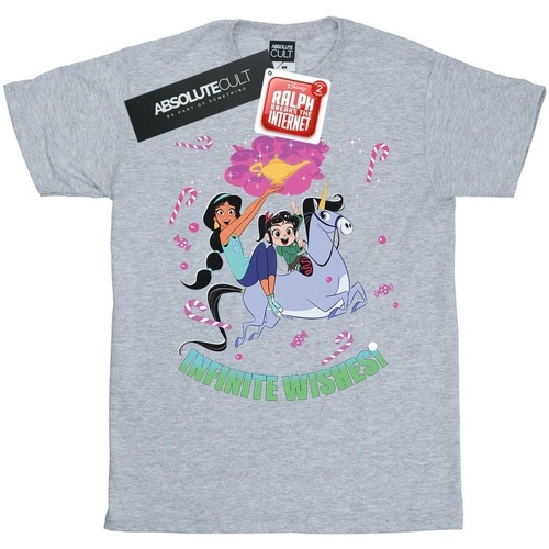 Abbigliamento Uomo T-shirts a maniche lunghe Disney Wreck It Ralph Jasmine And Vanellope Grigio