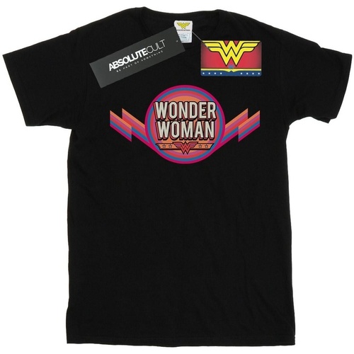 Abbigliamento Uomo T-shirts a maniche lunghe Dc Comics Wonder Woman Rainbow Logo Nero
