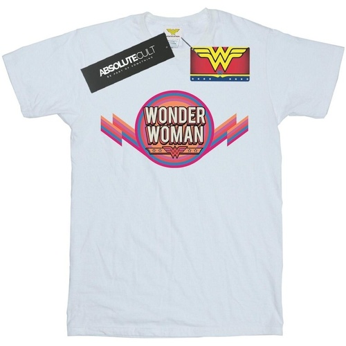 Abbigliamento Uomo T-shirts a maniche lunghe Dc Comics Wonder Woman Rainbow Logo Bianco