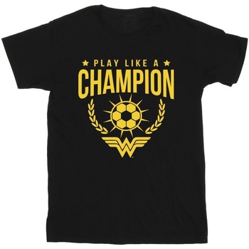 Abbigliamento Uomo T-shirts a maniche lunghe Dc Comics Wonder Woman Play Like A Champion Nero