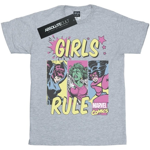 Abbigliamento Bambino T-shirt maniche corte Marvel Girls Rule Grigio