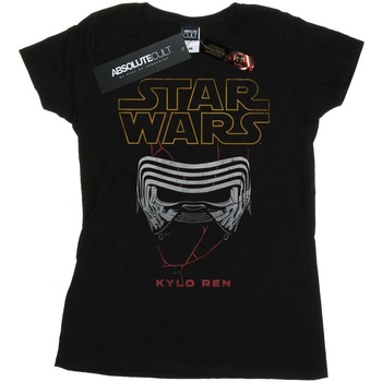 Abbigliamento Donna T-shirts a maniche lunghe Star Wars: The Rise Of Skywalker Kylo Helmet Nero