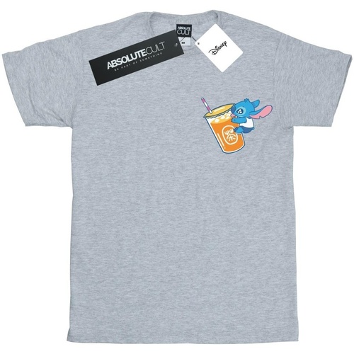 Abbigliamento Uomo T-shirts a maniche lunghe Disney Lilo And Stitch Drink Grigio