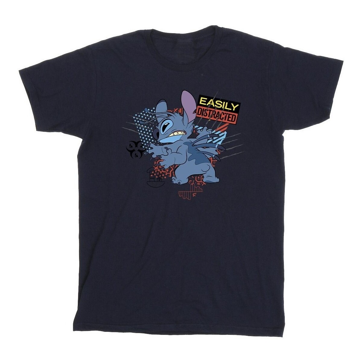 Abbigliamento Uomo T-shirts a maniche lunghe Disney Lilo And Stitch Easily Distracted Blu