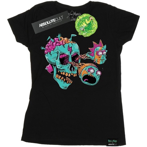 Abbigliamento Donna T-shirts a maniche lunghe Rick And Morty Eyeball Skull Nero