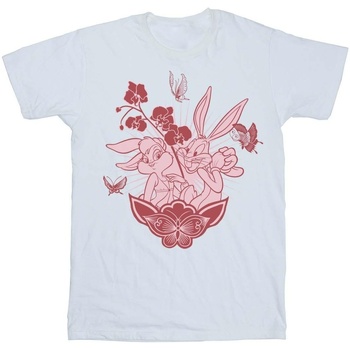 Abbigliamento Donna T-shirts a maniche lunghe Dessins Animés Bugs Bunny Lola And Bugs Bianco