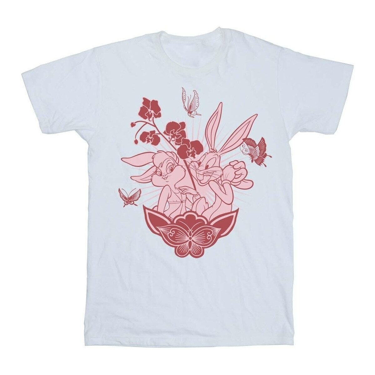 Abbigliamento Donna T-shirts a maniche lunghe Dessins Animés Bugs Bunny Lola And Bugs Bianco
