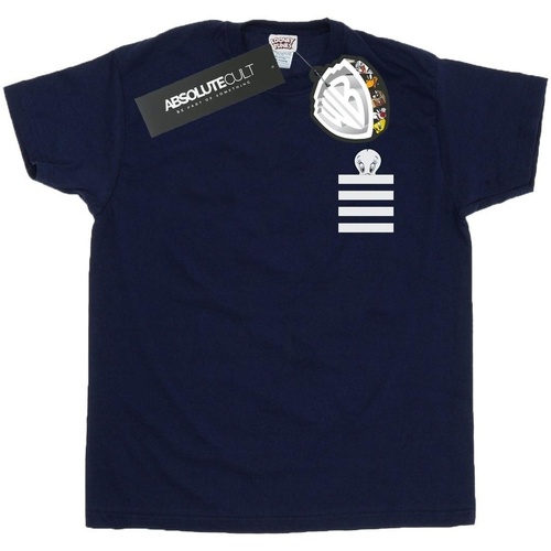 Abbigliamento Uomo T-shirts a maniche lunghe Dessins Animés Tweety Pie Striped Faux Pocket Blu