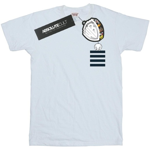 Abbigliamento Uomo T-shirts a maniche lunghe Dessins Animés Tweety Pie Striped Faux Pocket Bianco