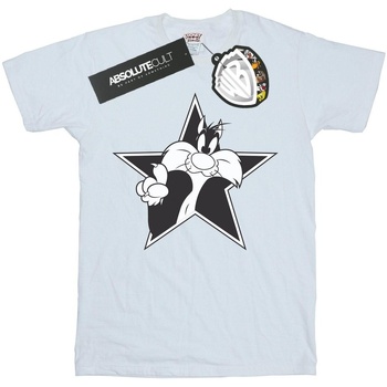 Abbigliamento Uomo T-shirts a maniche lunghe Dessins Animés Sylvester Mono Star Bianco