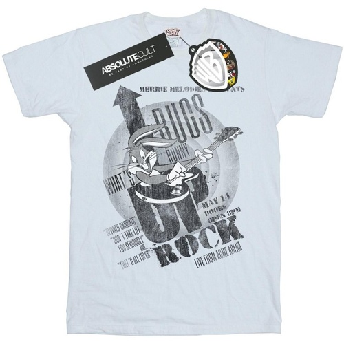 Abbigliamento Uomo T-shirts a maniche lunghe Dessins Animés Bugs Bunny What's Up Rock Bianco