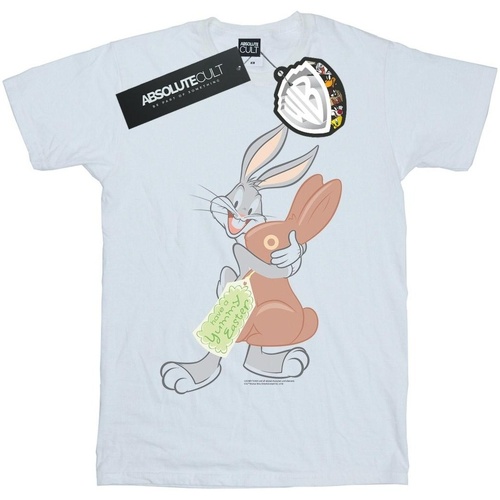 Abbigliamento Uomo T-shirts a maniche lunghe Dessins Animés Bugs Bunny Yummy Easter Bianco