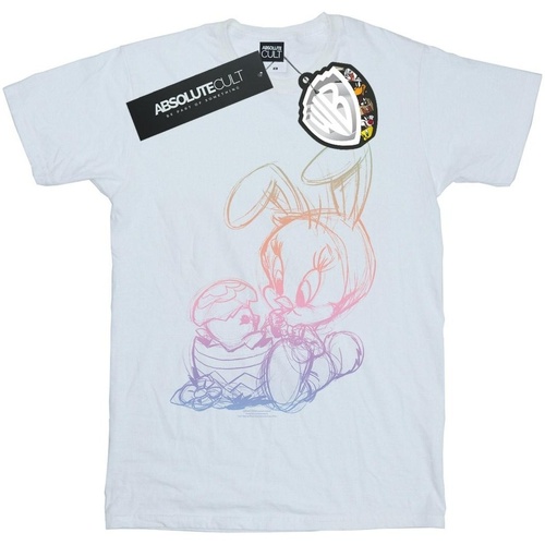 Abbigliamento Uomo T-shirts a maniche lunghe Dessins Animés Tweety Pie Easter Egg Sketch Bianco