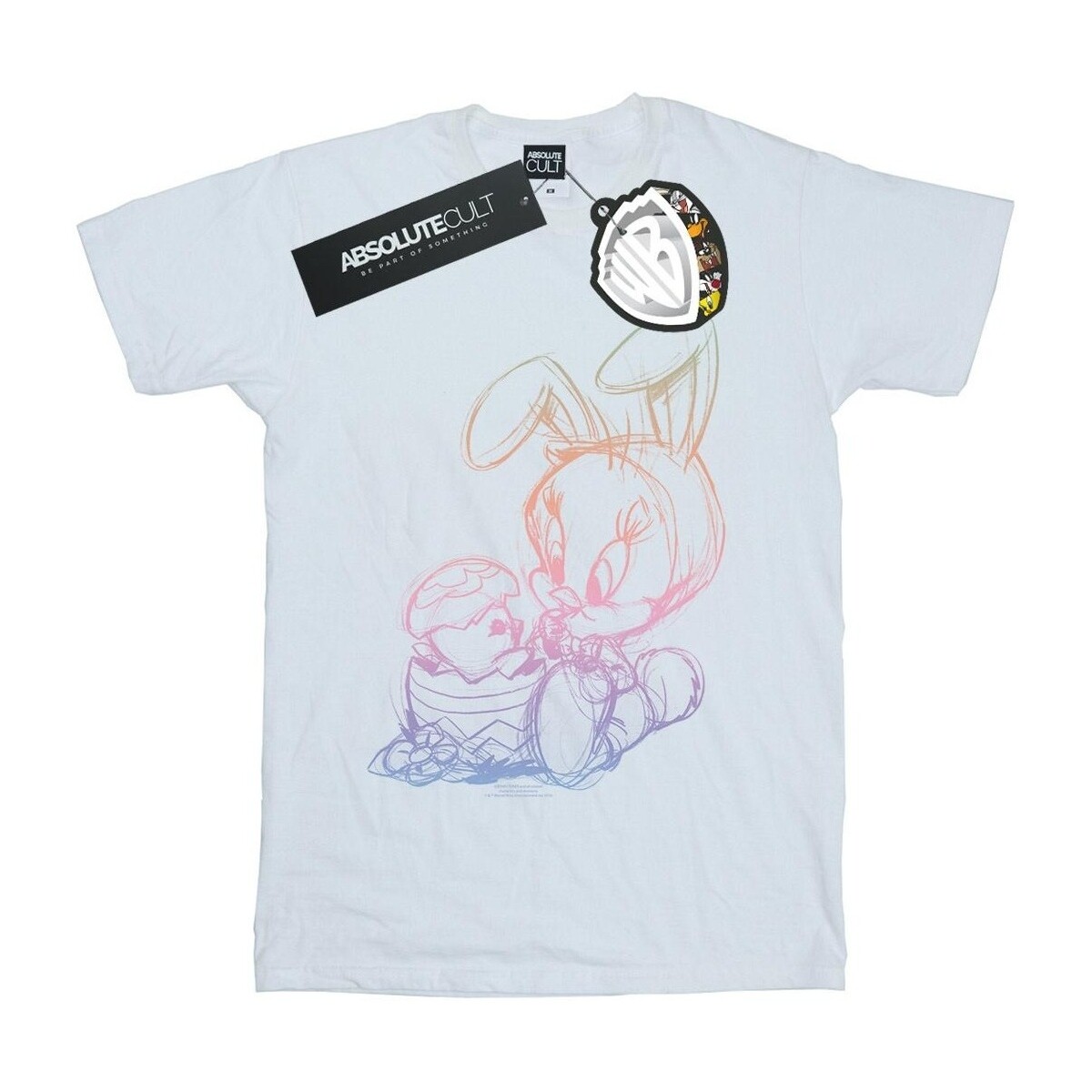 Abbigliamento Uomo T-shirts a maniche lunghe Dessins Animés Tweety Pie Easter Egg Sketch Bianco