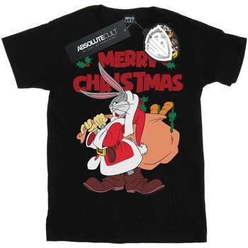 Abbigliamento Uomo T-shirts a maniche lunghe Dessins Animés Santa Bugs Bunny Nero