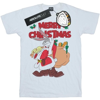 Abbigliamento Uomo T-shirts a maniche lunghe Dessins Animés Santa Bugs Bunny Bianco
