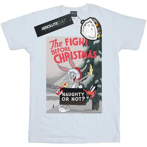 Abbigliamento Uomo T-shirts a maniche lunghe Dessins Animés The Fight Before Christmas Bianco