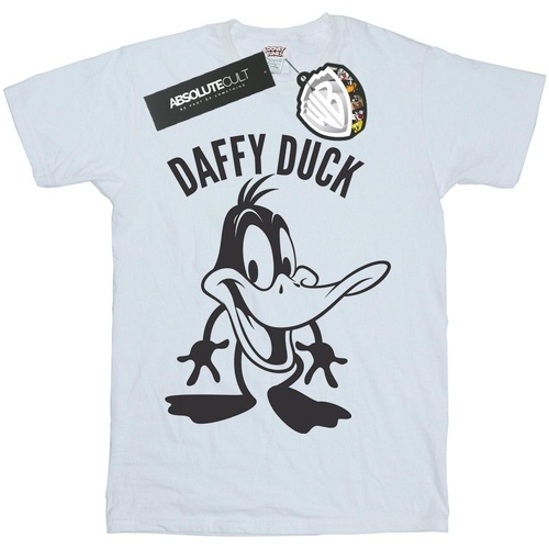 Abbigliamento Bambino T-shirt maniche corte Dessins Animés Daffy Duck Large Head Bianco
