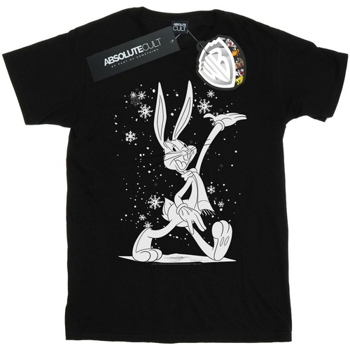 Abbigliamento Uomo T-shirts a maniche lunghe Dessins Animés Bugs Bunny Let It Snow Nero