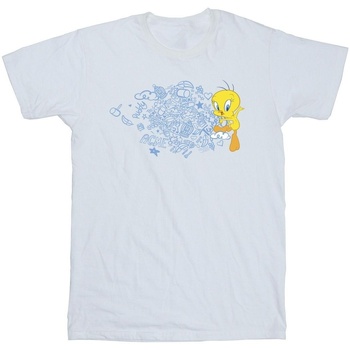 Abbigliamento Bambino T-shirt maniche corte Dessins Animés ACME Doodles Tweety Bianco