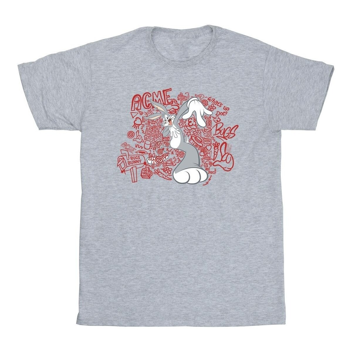 Abbigliamento Bambino T-shirt maniche corte Dessins Animés ACME Doodles Bugs Bunny Grigio