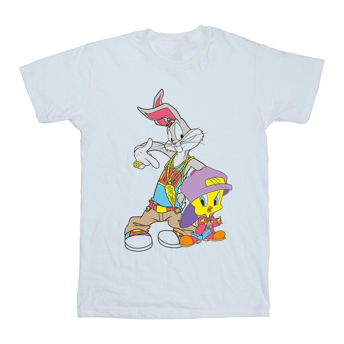 Abbigliamento Uomo T-shirts a maniche lunghe Dessins Animés Bugs And Tweety Hip Hop Bianco