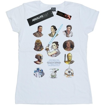 Abbigliamento Donna T-shirts a maniche lunghe Star Wars: The Rise Of Skywalker Resistance Character Line Up Bianco