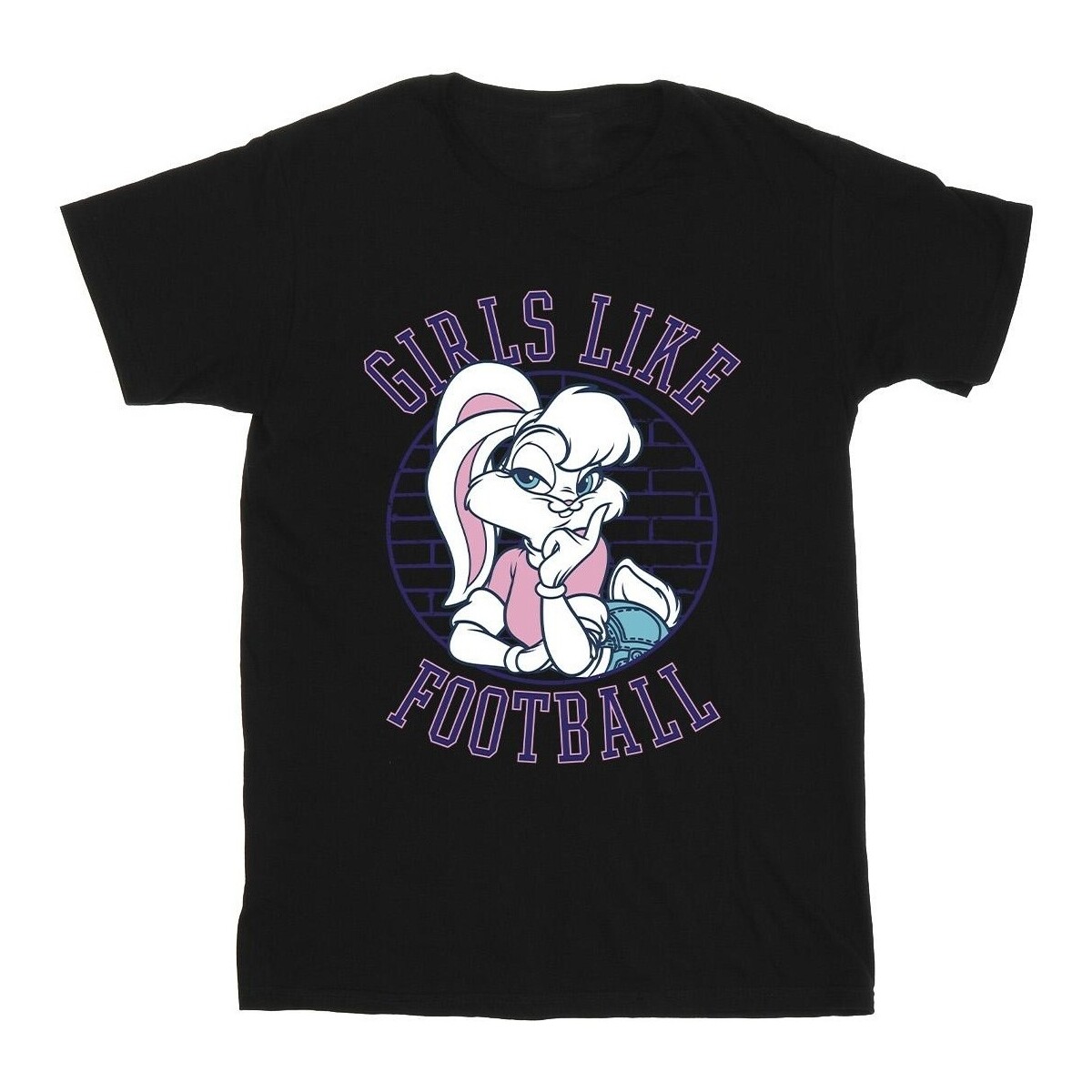 Abbigliamento Bambina T-shirts a maniche lunghe Dessins Animés Lola Bunny Girls Like Football Nero