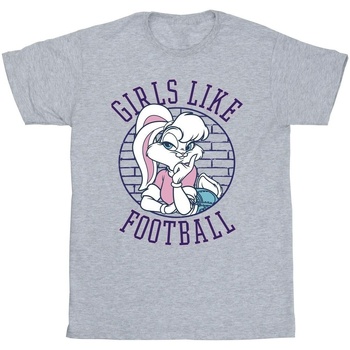 Abbigliamento Bambina T-shirts a maniche lunghe Dessins Animés Lola Bunny Girls Like Football Grigio