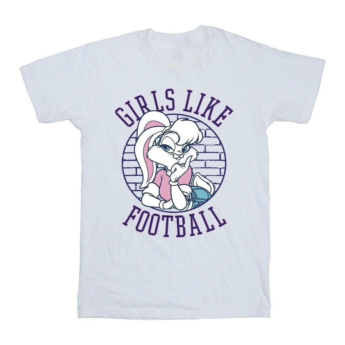 Abbigliamento Bambina T-shirts a maniche lunghe Dessins Animés Lola Bunny Girls Like Football Bianco