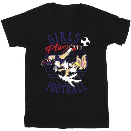 Abbigliamento Bambina T-shirts a maniche lunghe Dessins Animés Lola Bunny Girls Play Football Nero