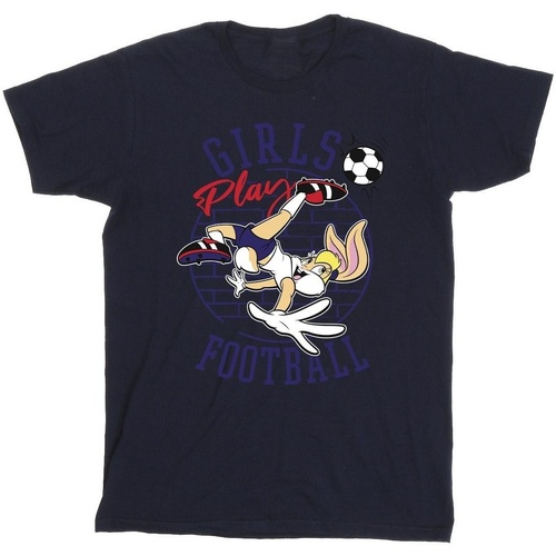 Abbigliamento Bambina T-shirts a maniche lunghe Dessins Animés Lola Bunny Girls Play Football Blu
