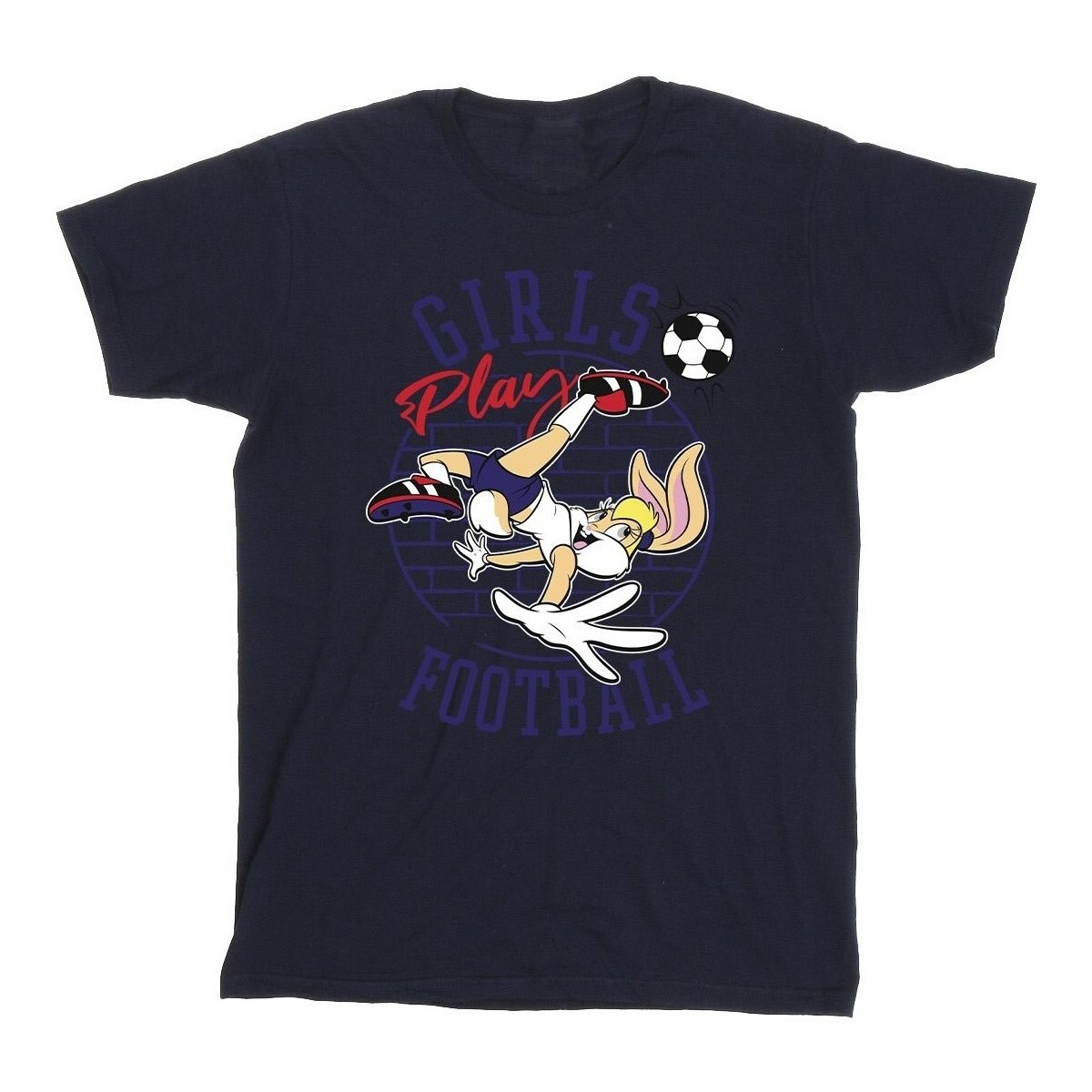Abbigliamento Bambina T-shirts a maniche lunghe Dessins Animés Lola Bunny Girls Play Football Blu
