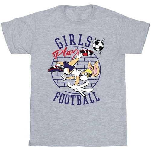 Abbigliamento Bambina T-shirts a maniche lunghe Dessins Animés Lola Bunny Girls Play Football Grigio