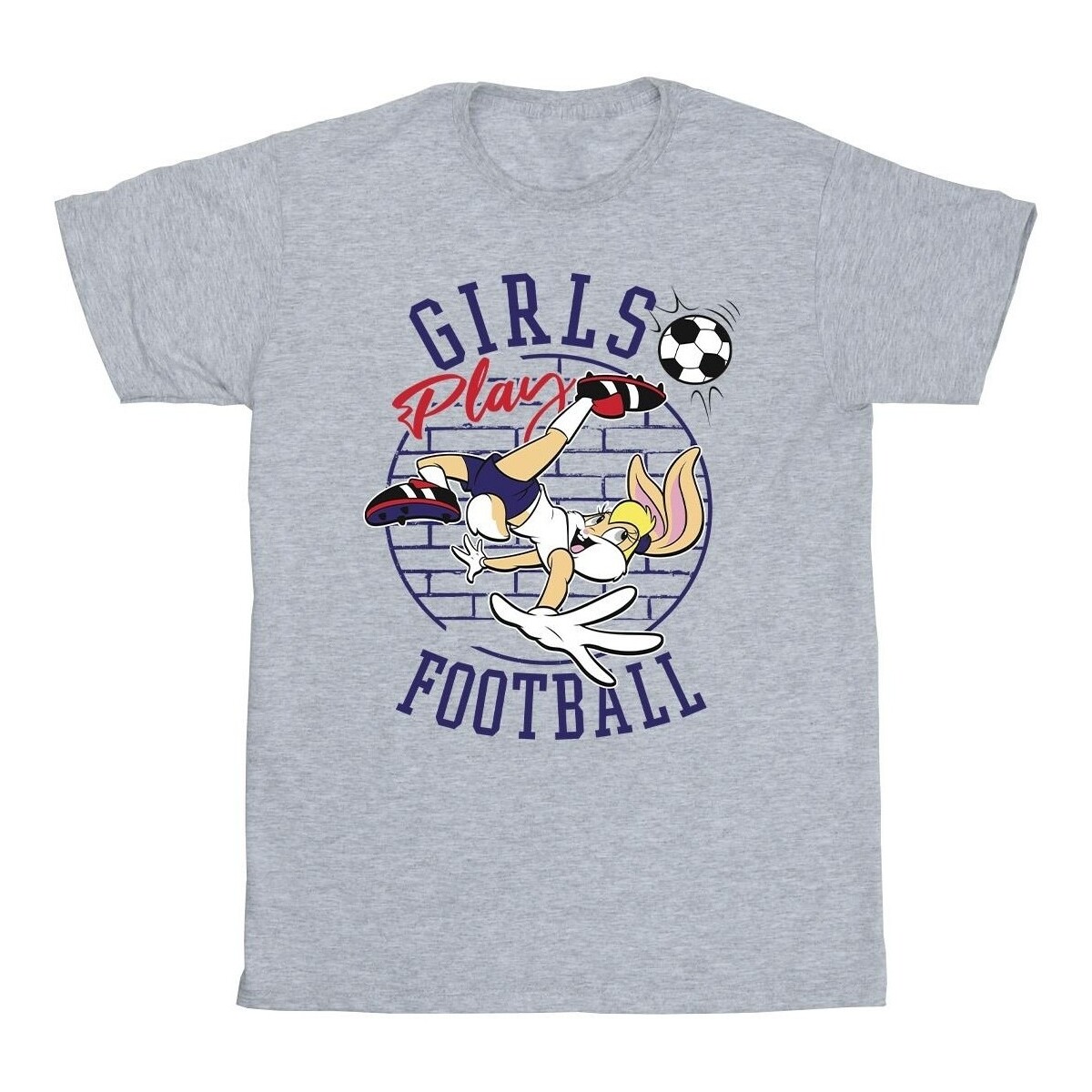 Abbigliamento Bambina T-shirts a maniche lunghe Dessins Animés Lola Bunny Girls Play Football Grigio