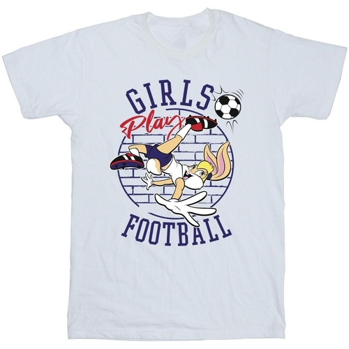 Abbigliamento Bambina T-shirts a maniche lunghe Dessins Animés Lola Bunny Girls Play Football Bianco