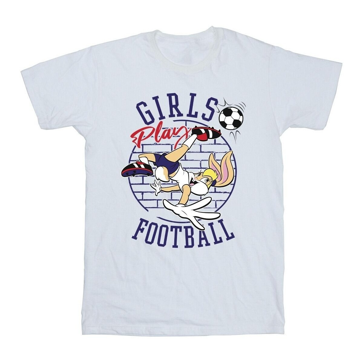 Abbigliamento Bambina T-shirts a maniche lunghe Dessins Animés Lola Bunny Girls Play Football Bianco