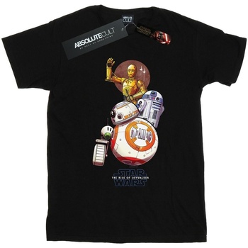 Abbigliamento Bambina T-shirts a maniche lunghe Star Wars: The Rise Of Skywalker Droids Illustration Nero