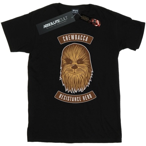 Abbigliamento Bambina T-shirts a maniche lunghe Star Wars: The Rise Of Skywalker Star Wars The Rise Of Skywalker Chewbacca Resistance Hero Nero
